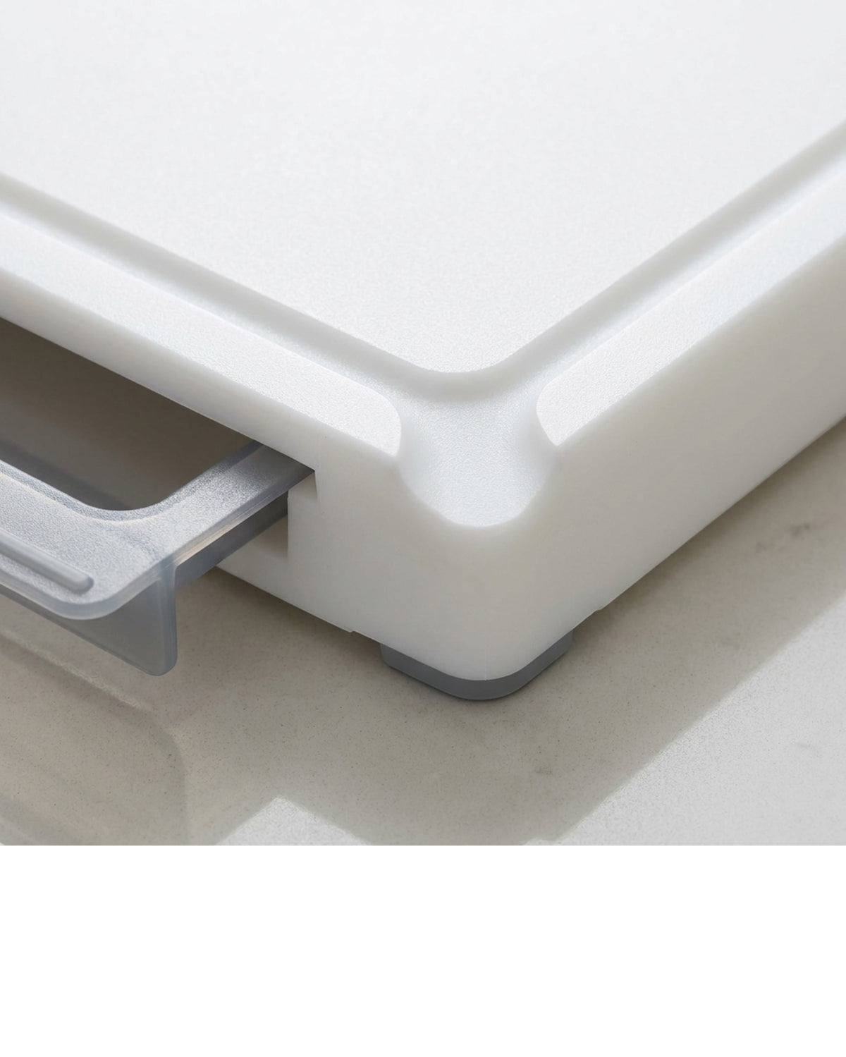 Rawer HDPE Cutting Board with 2 Slide-Out Sorting Trays 45 cm White - Detail view