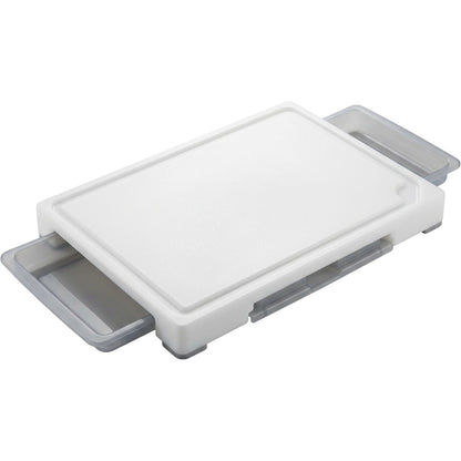 Rawer HDPE Cutting Board with 2 Slide-Out Sorting Trays 45 cm White - Product view