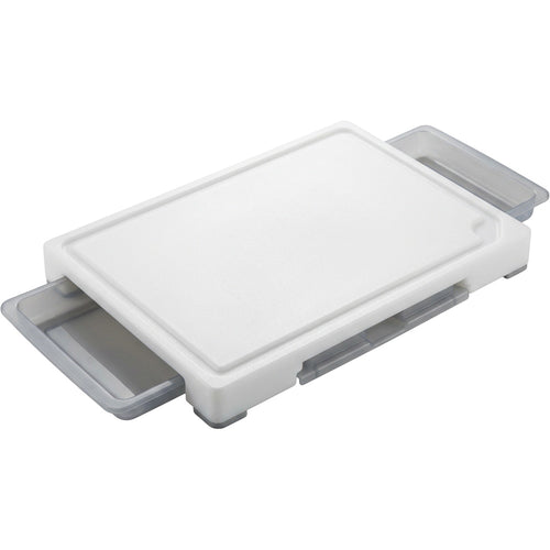 Rawer HDPE Cutting Board with 2 Slide-Out Sorting Trays 45 cm White - Product view