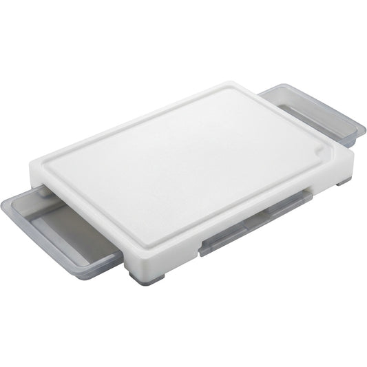 Rawer HDPE Cutting Board with 2 Slide-Out Sorting Trays 45 cm White - Product view